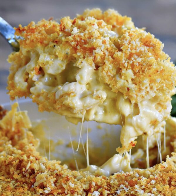 Creamy Mac n Cheese w' Crispy Panko Topping-optional shrimp, pulled pork steak or chicken add on