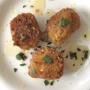 Butternut Squash & Chestnut Arancini w' Sage Honey