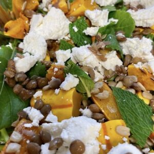 Delicata Squash Puy Lentils seasonal greens sunflower seeds & Mint Virgin Olive Oil Dressing
