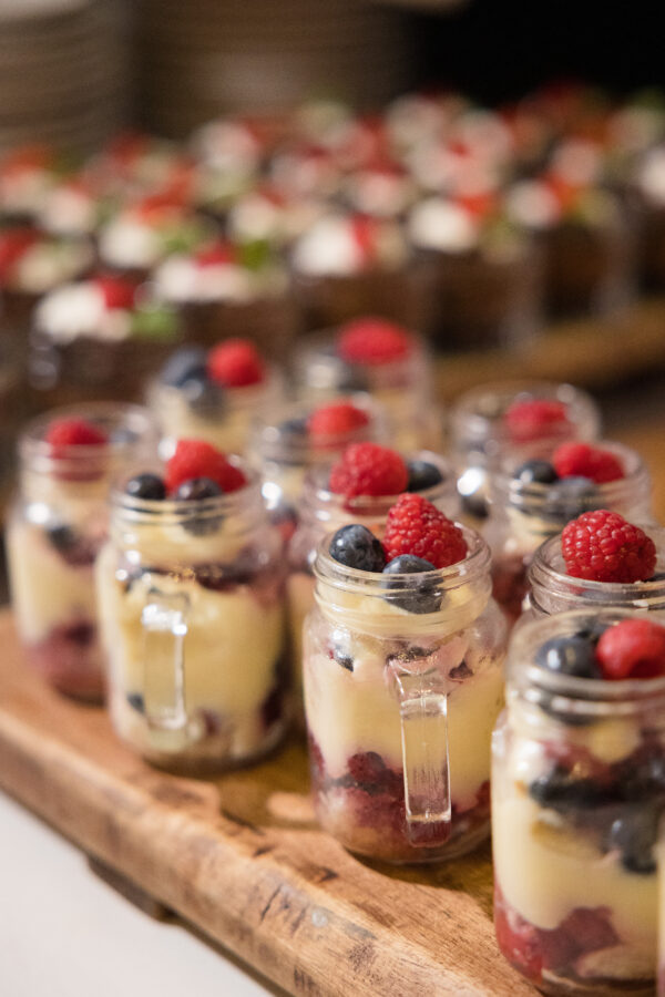 Mixed Berry Vanilla Custard & Lemon Sponge Trifle Jam Jar Dessert