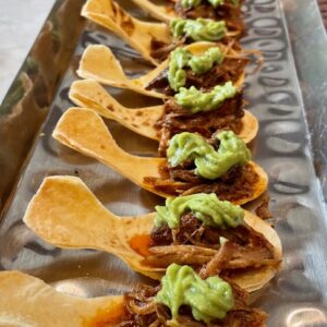 Maple BBQ Pulled Pork w' Edible Spoons & Guacamole