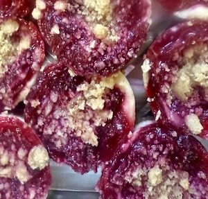 Cranberry & Mini Vanilla Cheesecakes w' Strudel Topping