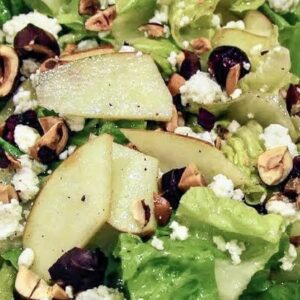 Baby Spinach, Vermont Blue Cheese, Toasted Hazelnut & Mapled Apple Salad w' Maple Balsamic Dressing
